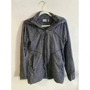Athleta Womens Sz‎ S Rishi Fitted Hooded Full Zip Jacket Blue/Gray Hoodie 943066
